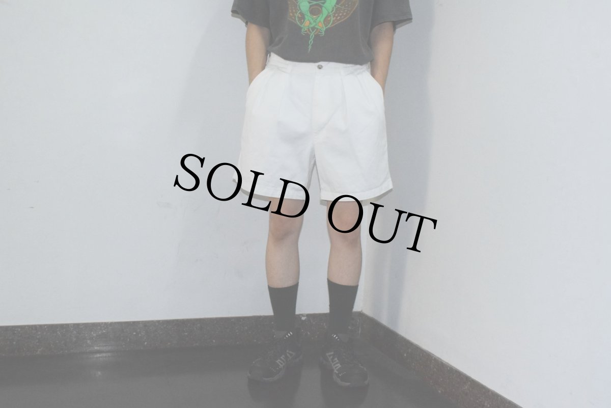 画像2: BANANA REPUBLIC 2タック コットンチノショーツ W31 (2)