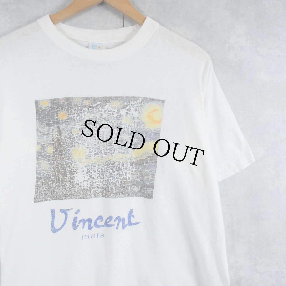 画像1: 90's〜 Vincent Van Gogh "星月夜" アートプリントTシャツ S (1)