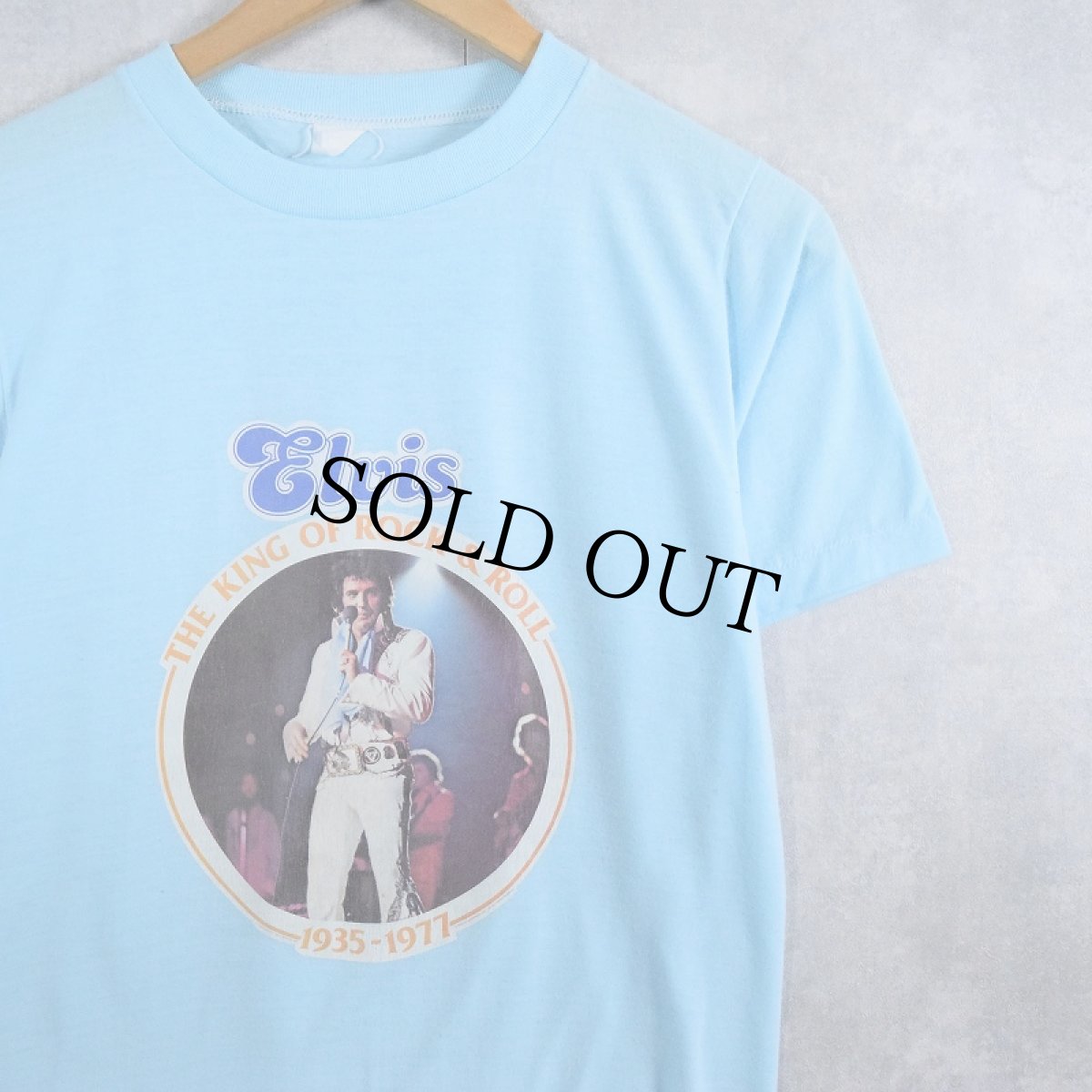 画像1: 70's Elvis Presley ミュージシャン追悼プリントTシャツ  (1)