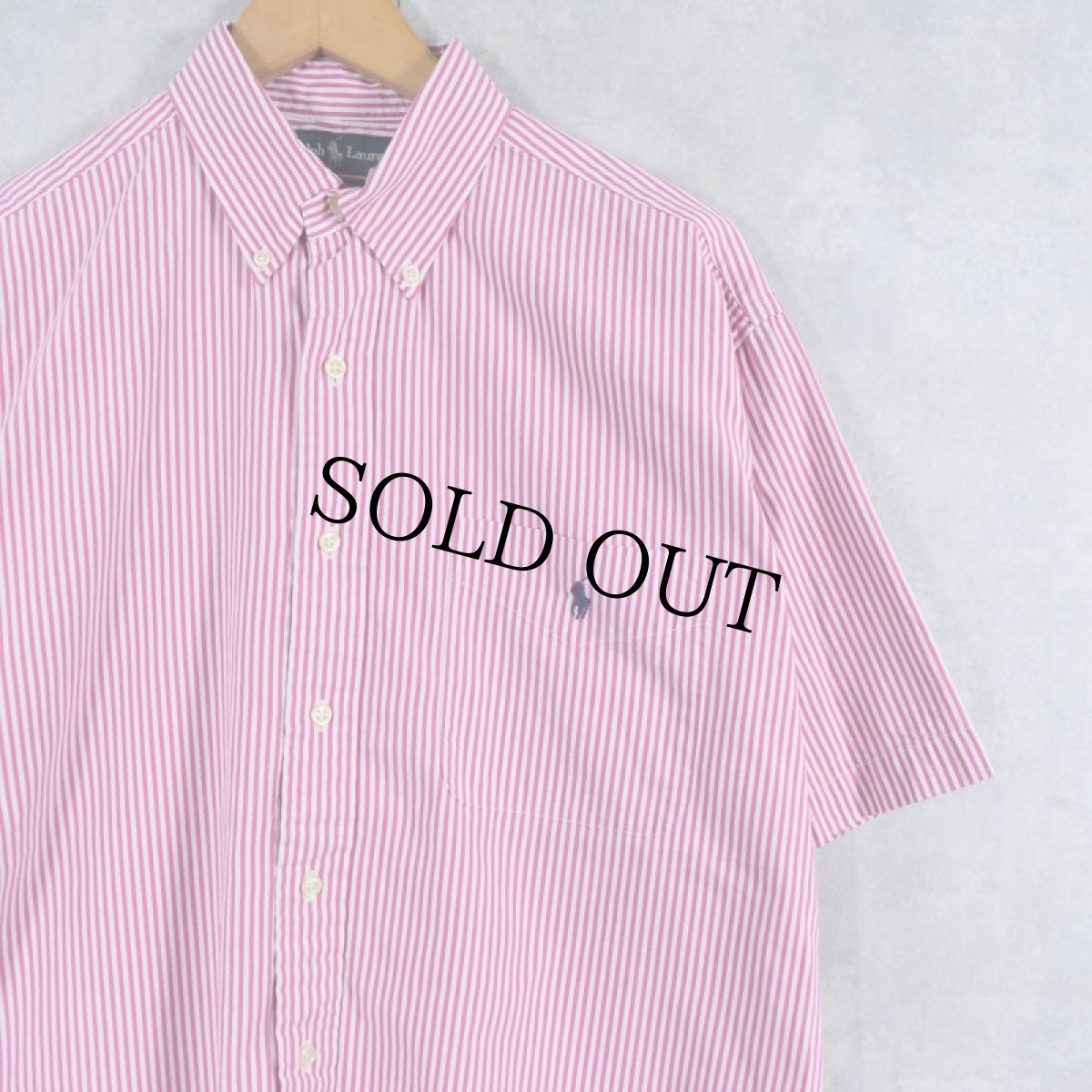 画像1: 【SALE】 Ralph Lauren "BIG SHIRT" ストライプ柄 コットンボタンダウンシャツ M (1)