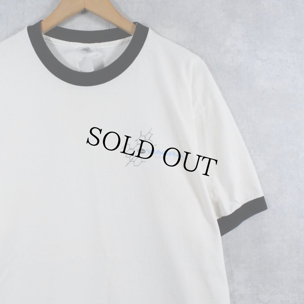 画像2: 90's VIAGRA USA製 医療品 プリントリンガーTシャツ XL (2)