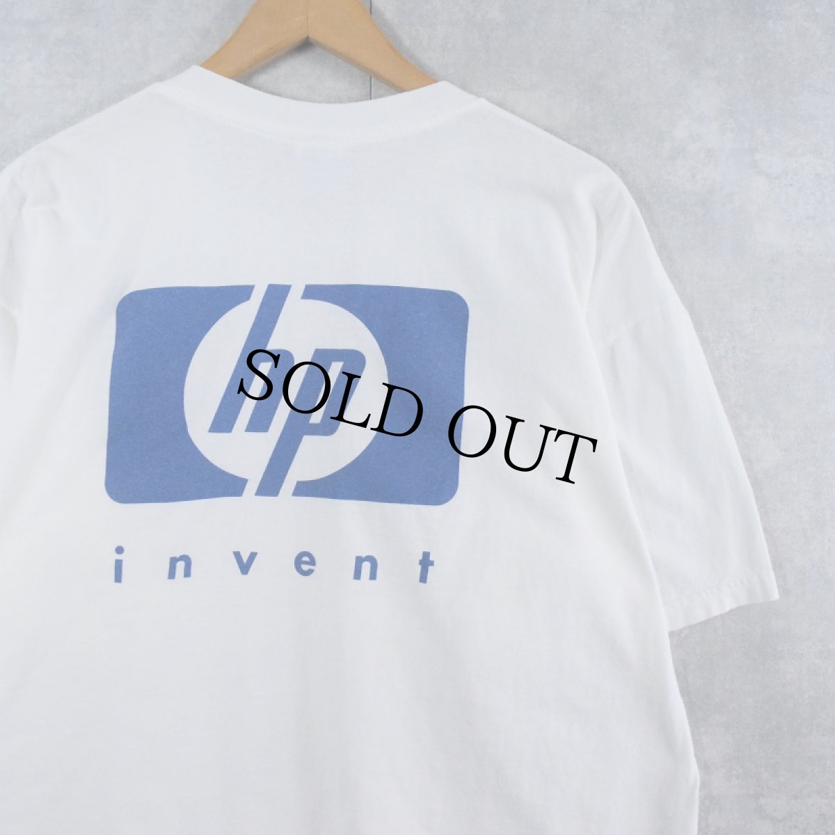 画像1: hp invent "bringing it home" コンピューター企業 ロゴプリントTシャツ XL (1)