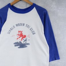 画像1: 70's RUSSELL ATHLETIC USA製 "DIABLO WATER SKI CLUB" プリントラグランTシャツ L (1)