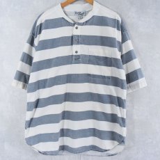 画像2: Wory Coast ボーダー柄 コットンプルオーバーシャツ L (2)