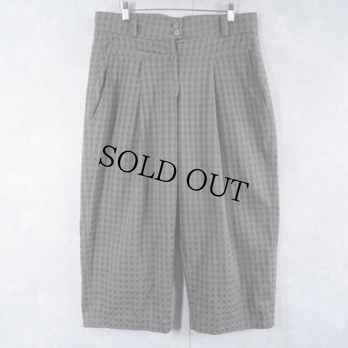 画像2: 80〜90's EURO チェック柄 クロップドパンツ W35 (2)