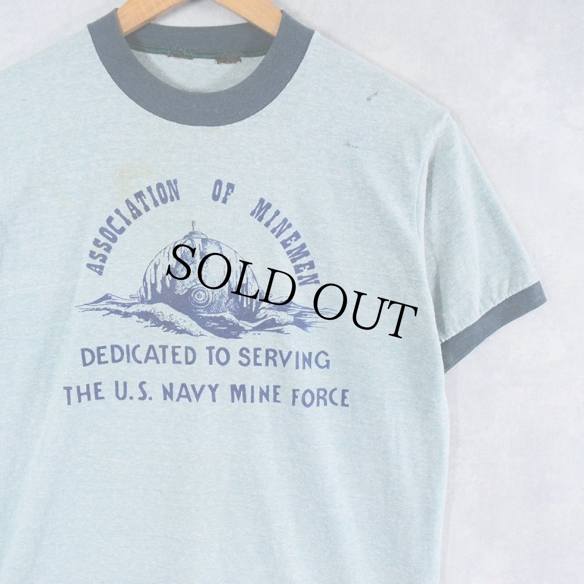 画像1: 【SALE】 80's ASSOCIATION OF MINEMEN プリント リンガーTシャツ (1)