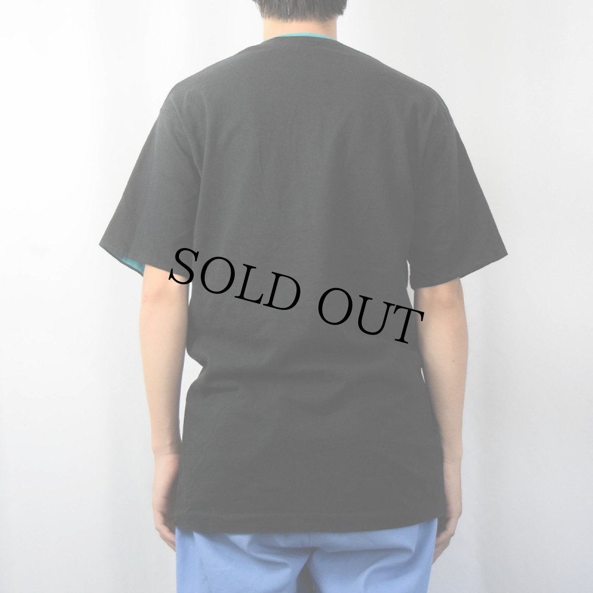 画像3: 90's FRUIT OF THE LOOM USA製 レイヤードデザイン無地Tシャツ BALCK L (3)