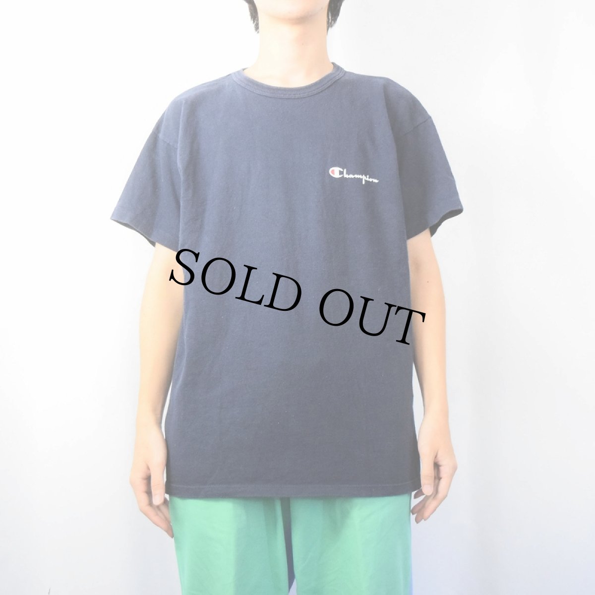 画像2: 90's Champion USA製 ロゴプリントTシャツ NAVY XL (2)