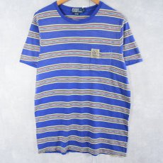 画像1: POLO Ralph Lauren ネイティブボーダー柄 ポケットTシャツ L (1)