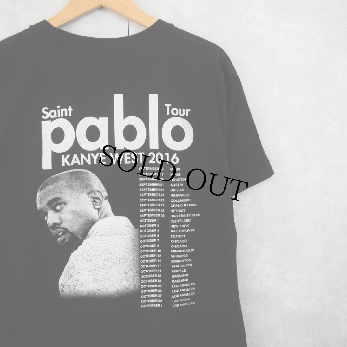 画像2: KANYE WEST "SAINT PABLO TOUR" ヒップホップTシャツ BLACK (2)