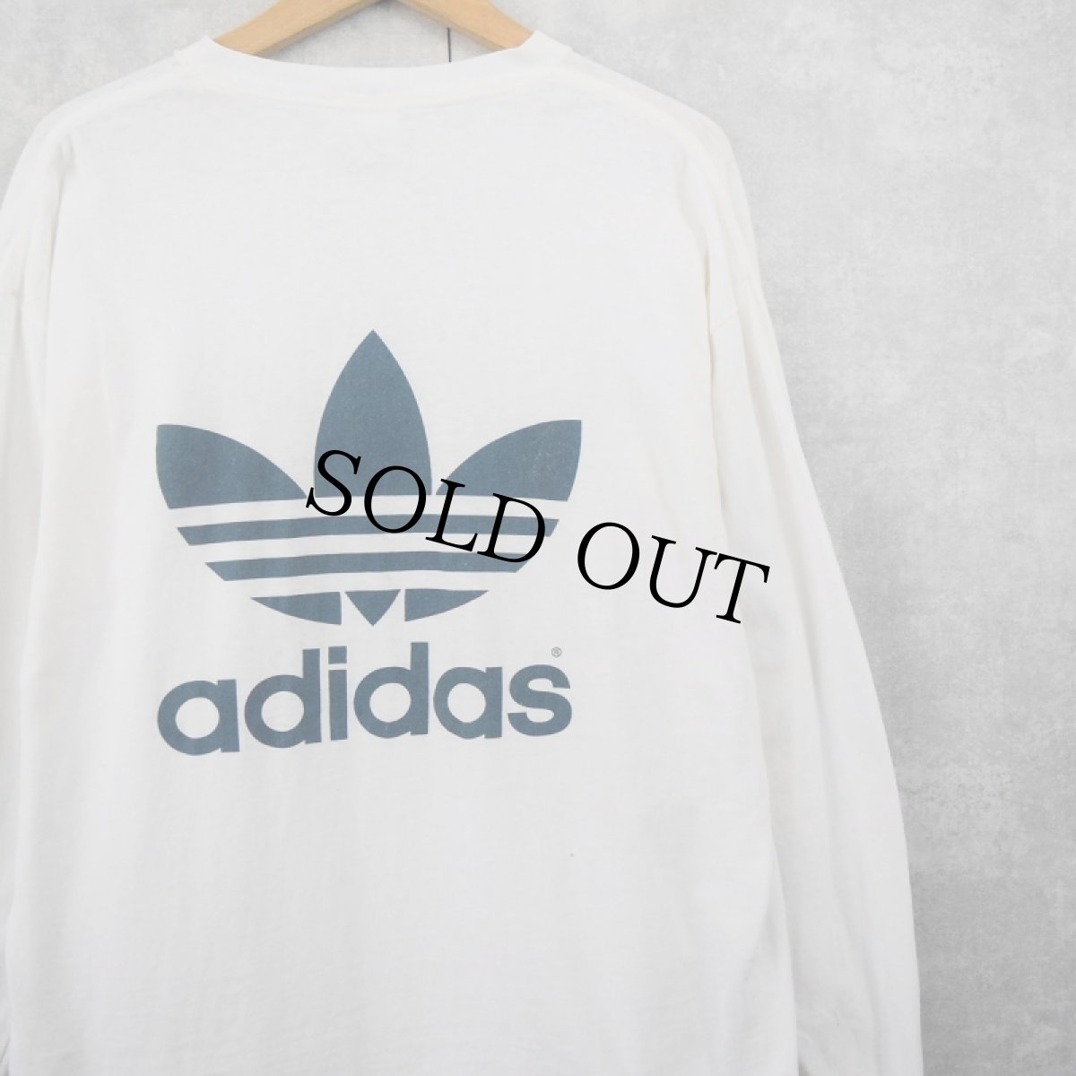 画像2: 80's adidas USA製 ロゴプリントロンT L (2)