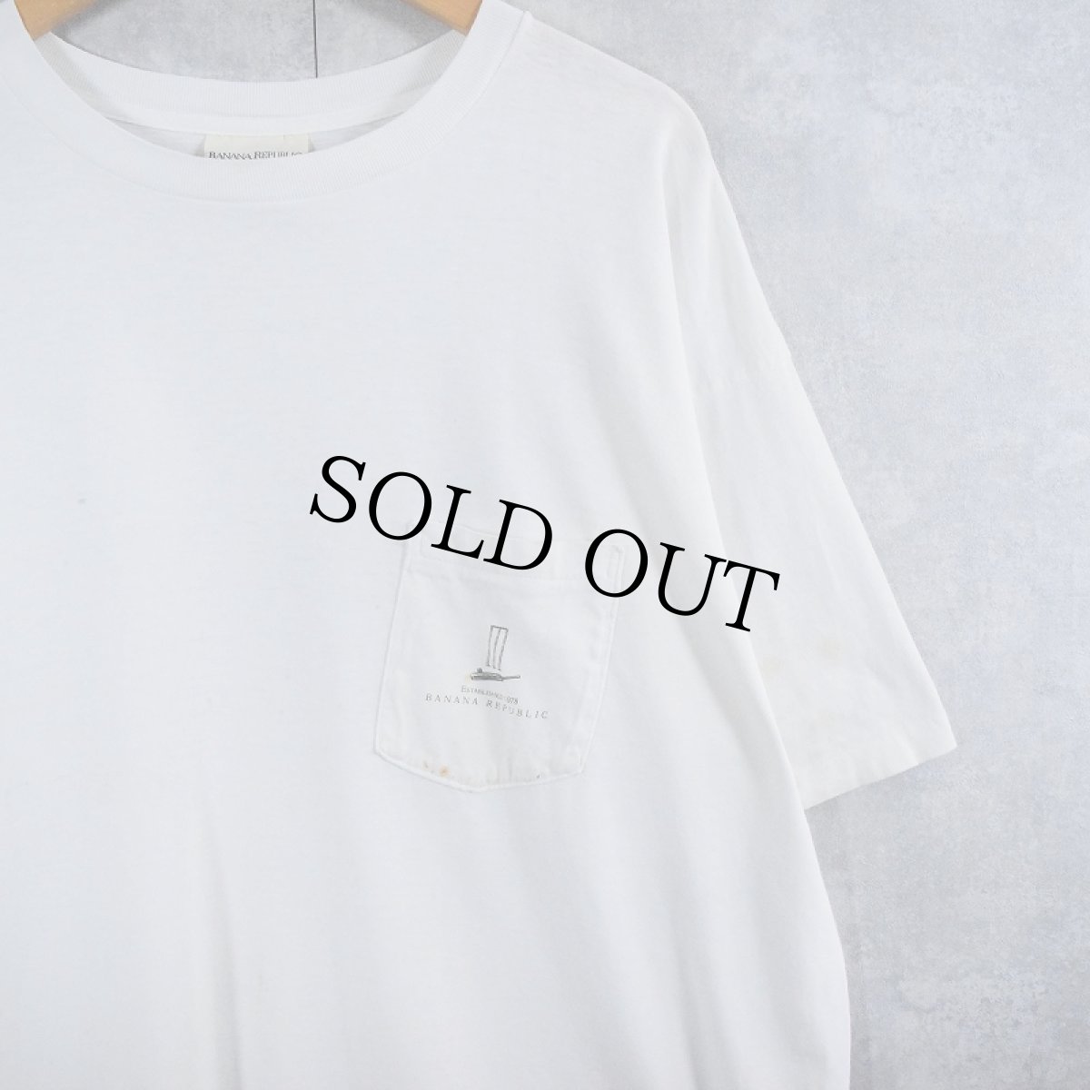 画像2: 90's BANANA REPUBLIC USA製 ポケットTシャツ XL (2)