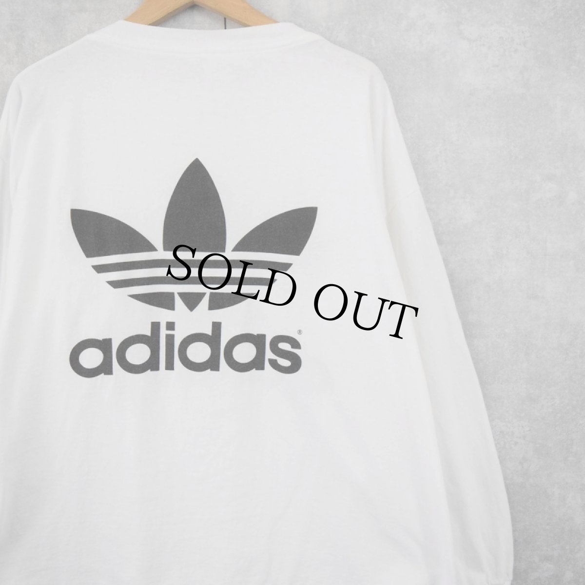 画像2: 90's adidas USA製 ロゴプリントロンT L (2)