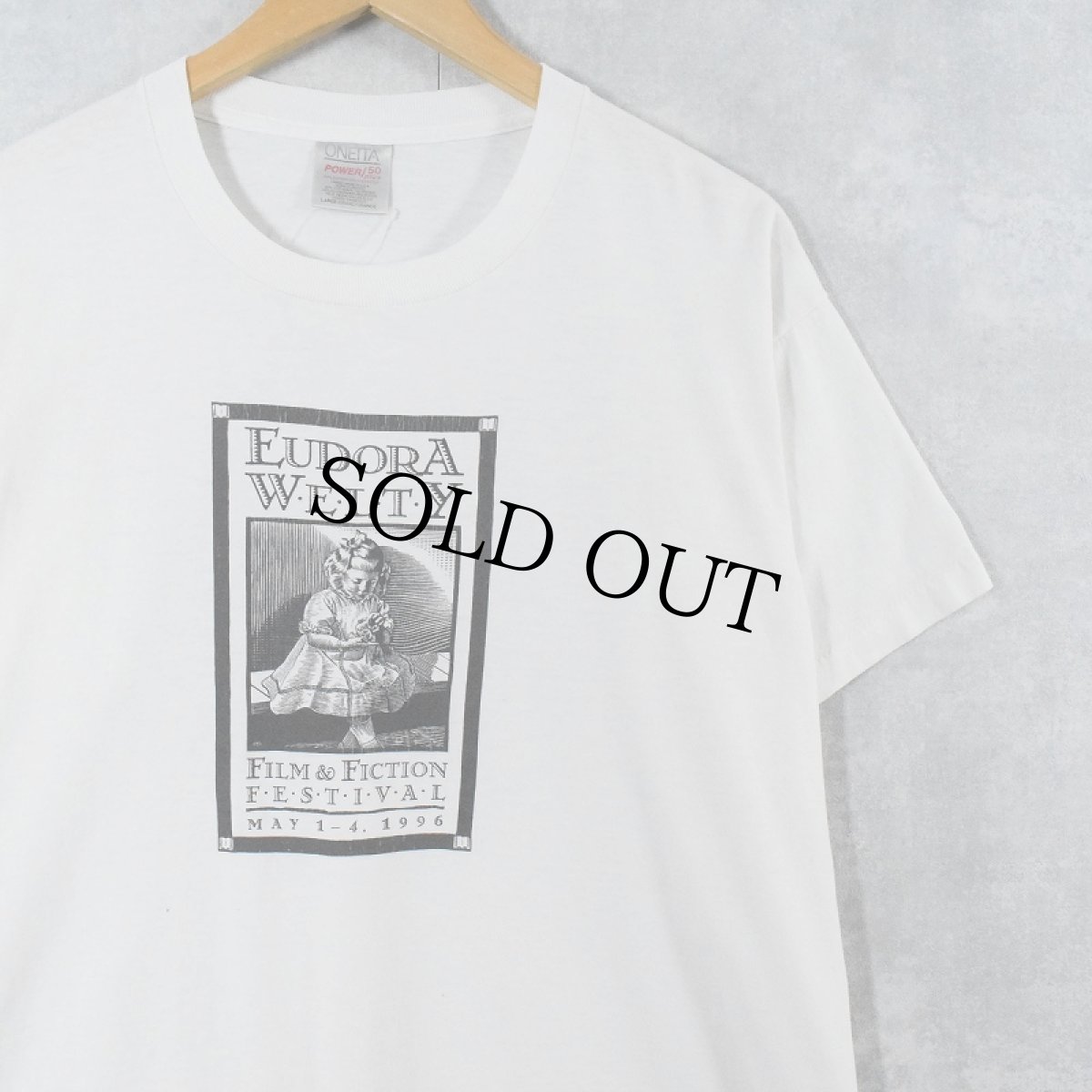 画像1: 90's Eudora Welty "FILM & FICTION FESTIVAL 1996" 小説家プリントTシャツ L (1)