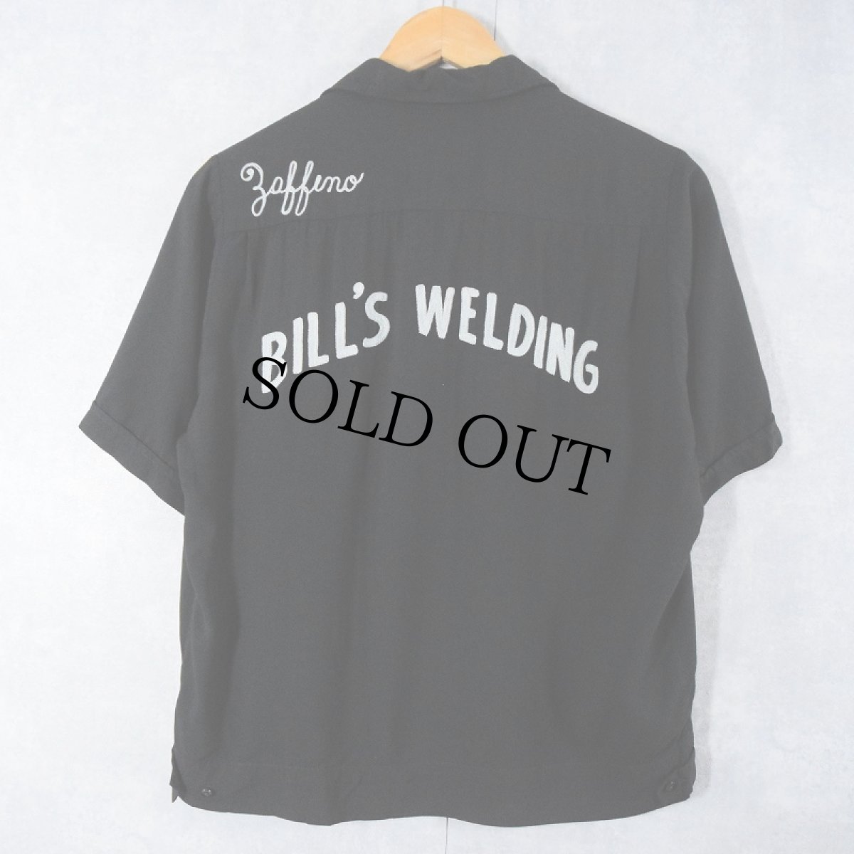 画像2: 60's King Louie By Holiday チェーン刺繍 レーヨンボーリングシャツ BLACK M (2)