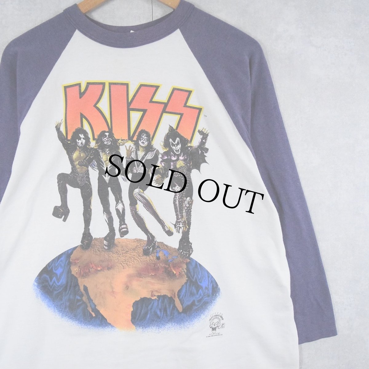 画像1: 90's KISS USA製 "ALIVE WORLDWIDE '96-'97" ハードロックバンドツアーラグランTシャツ XL (1)