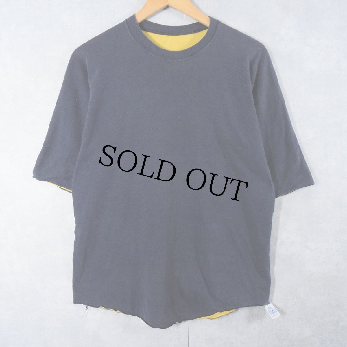 画像1: 80's RUSSEL ATHELETIC USA製 ダブルフェイス リバーシブルTシャツ NAVY L (1)