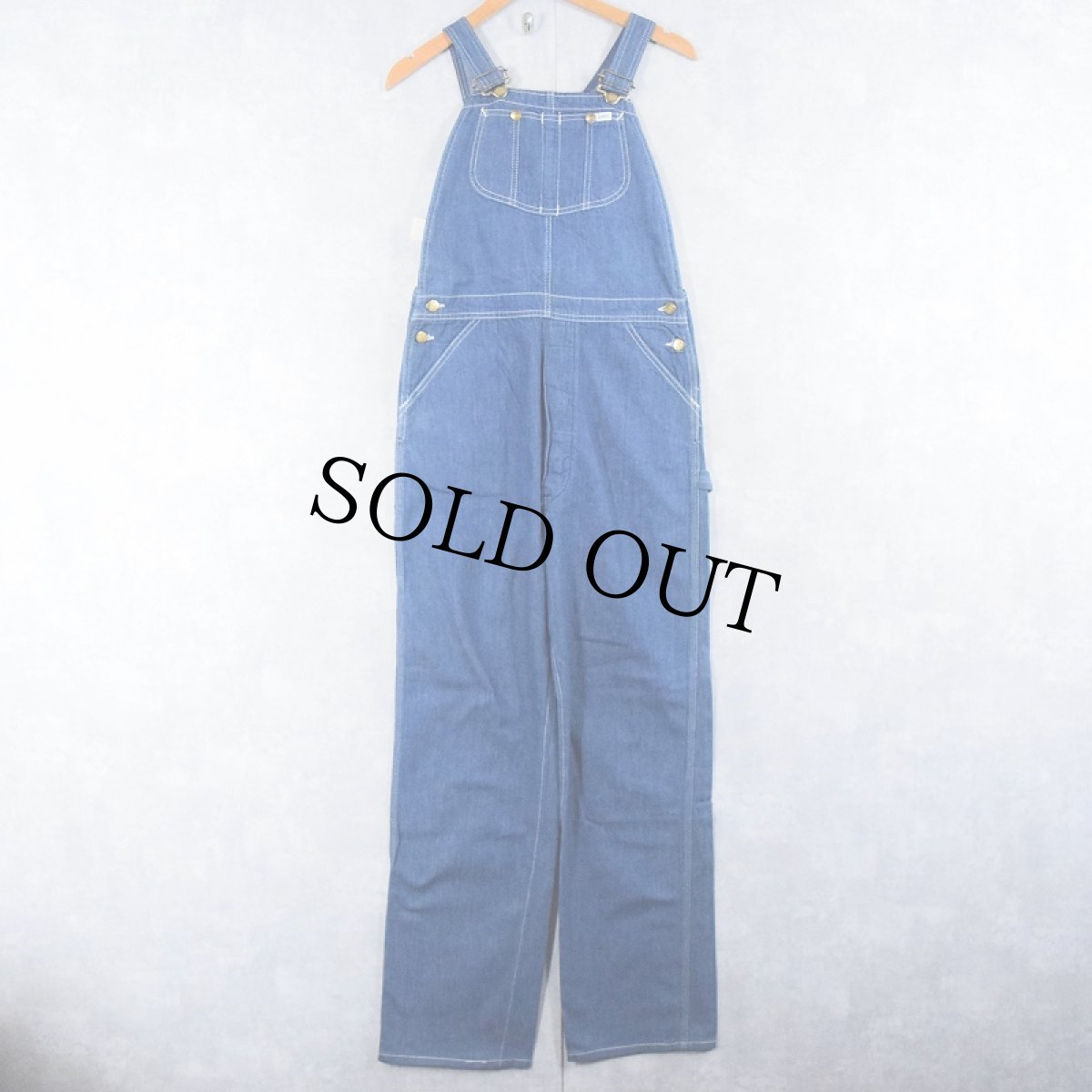 画像2: 70's Lee 046-4041 USA製 デニムオーバーオール DEADSTOCK SIZE32 (2)