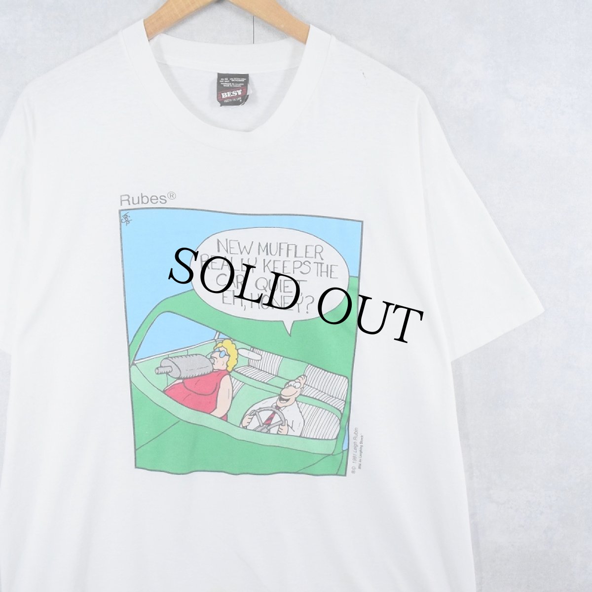 画像1: 90's Leigh Rubin "Rubes" シュールイラストプリントTシャツ XL (1)