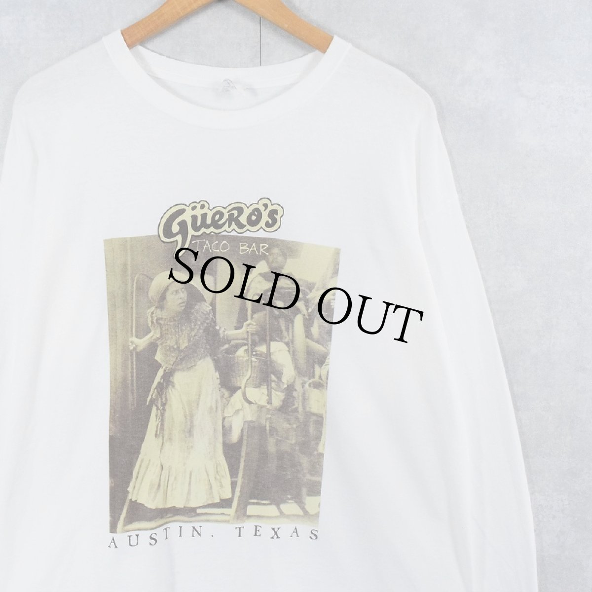 画像1: 【SALE】 Guero's Taco Bar メキシコ料理店プリントロンT XL (1)