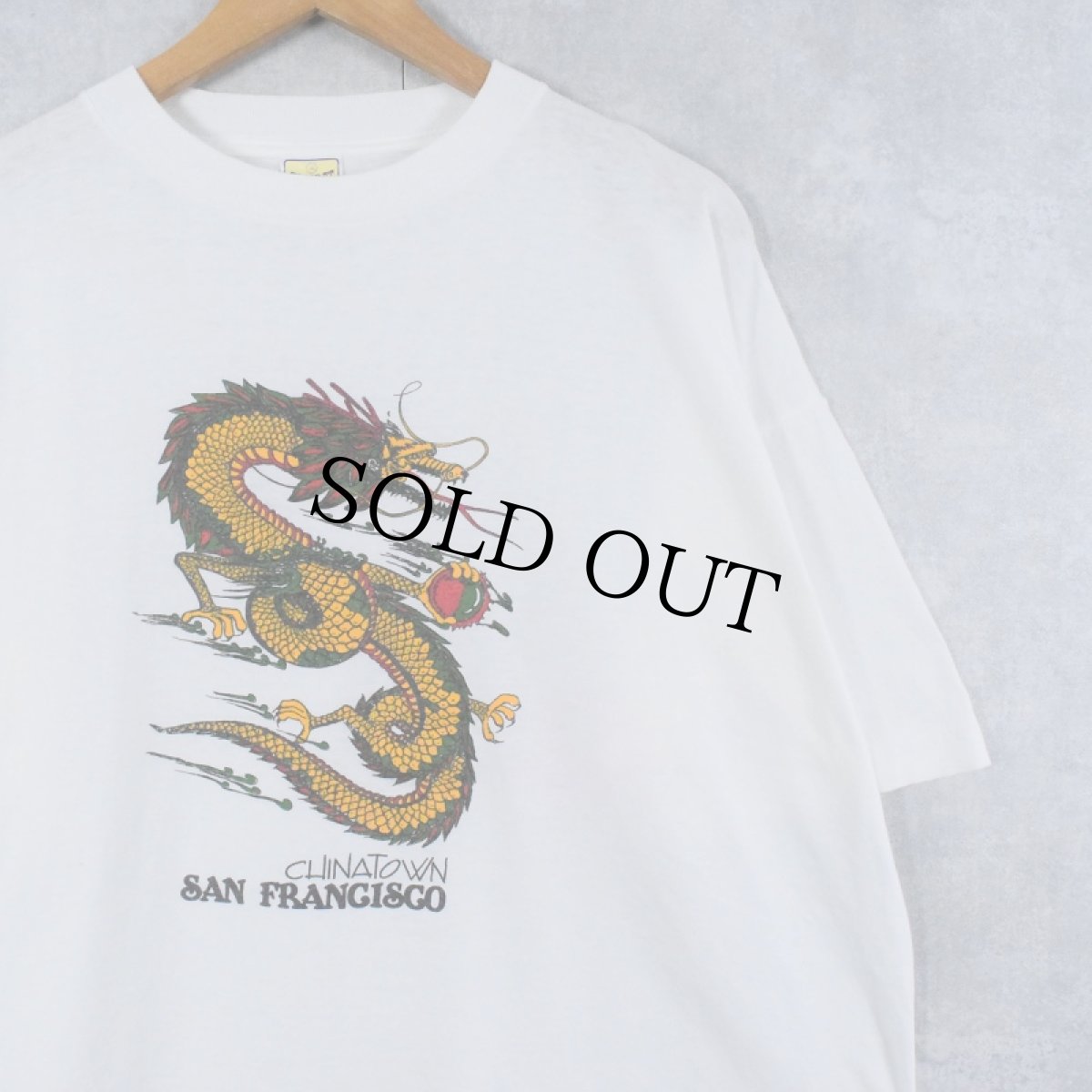 画像1: CHINA TOWN SAN FRANCISCO 龍プリントTシャツ XL (1)
