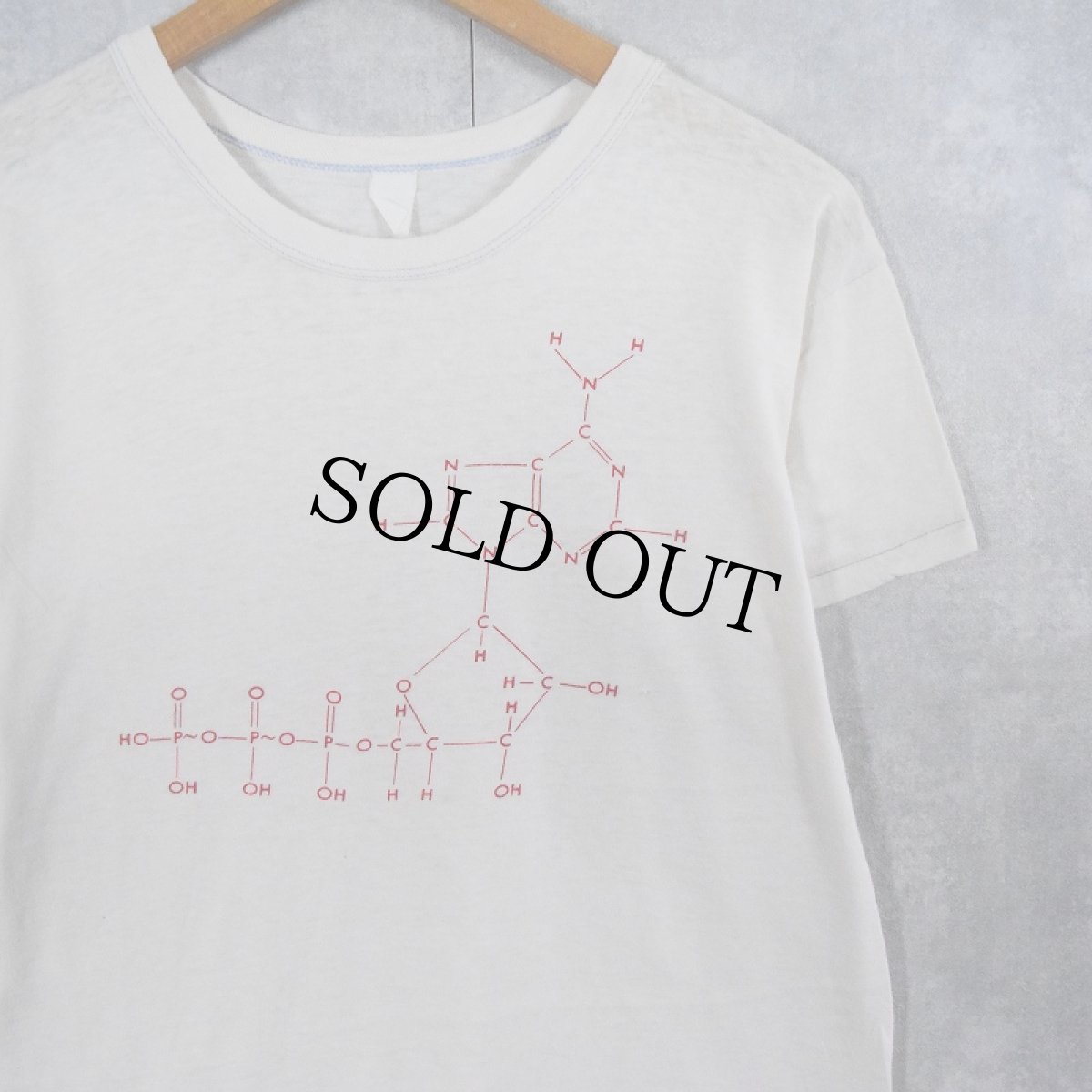 画像1: 70's〜 化学構造式プリントTシャツ M (1)