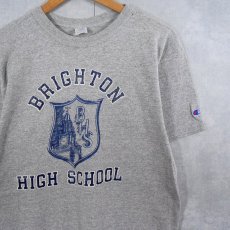 画像1: 【SALE】 80's Champion トリコタグ USA製 88/12 "BRIGHTON HIGH SCHOOL" プリントTシャツ L (1)