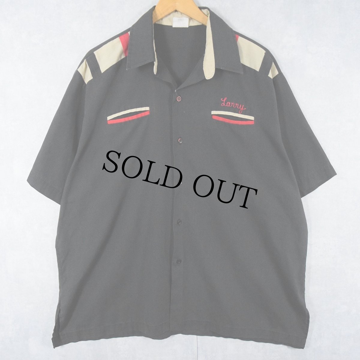 画像2: 70's King Louie USA製 チェーン刺繍 ボーリングシャツ XL (2)