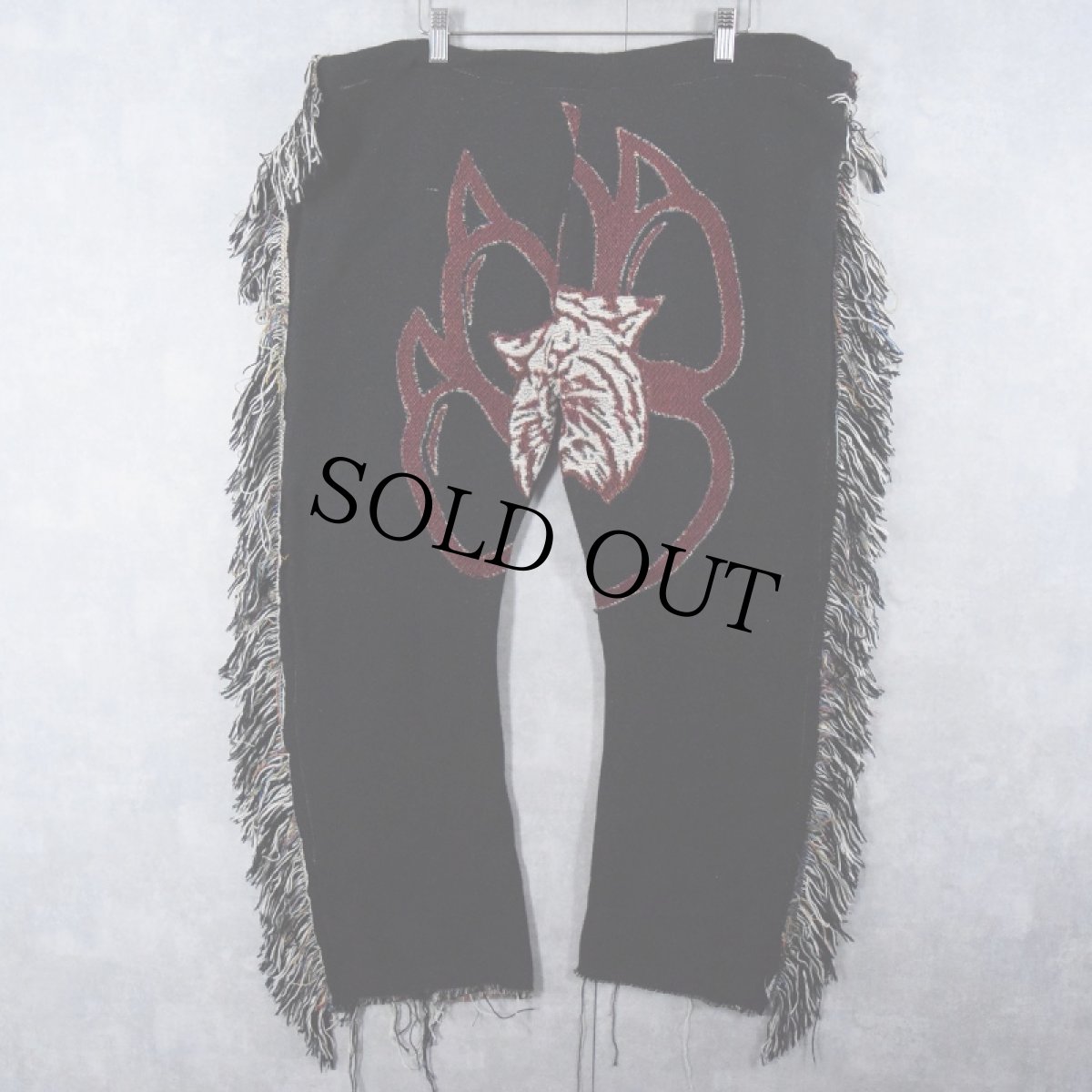 画像2: "WILDCATS" フリンジデザイン ジャガードイージーパンツ W20-42 (2)