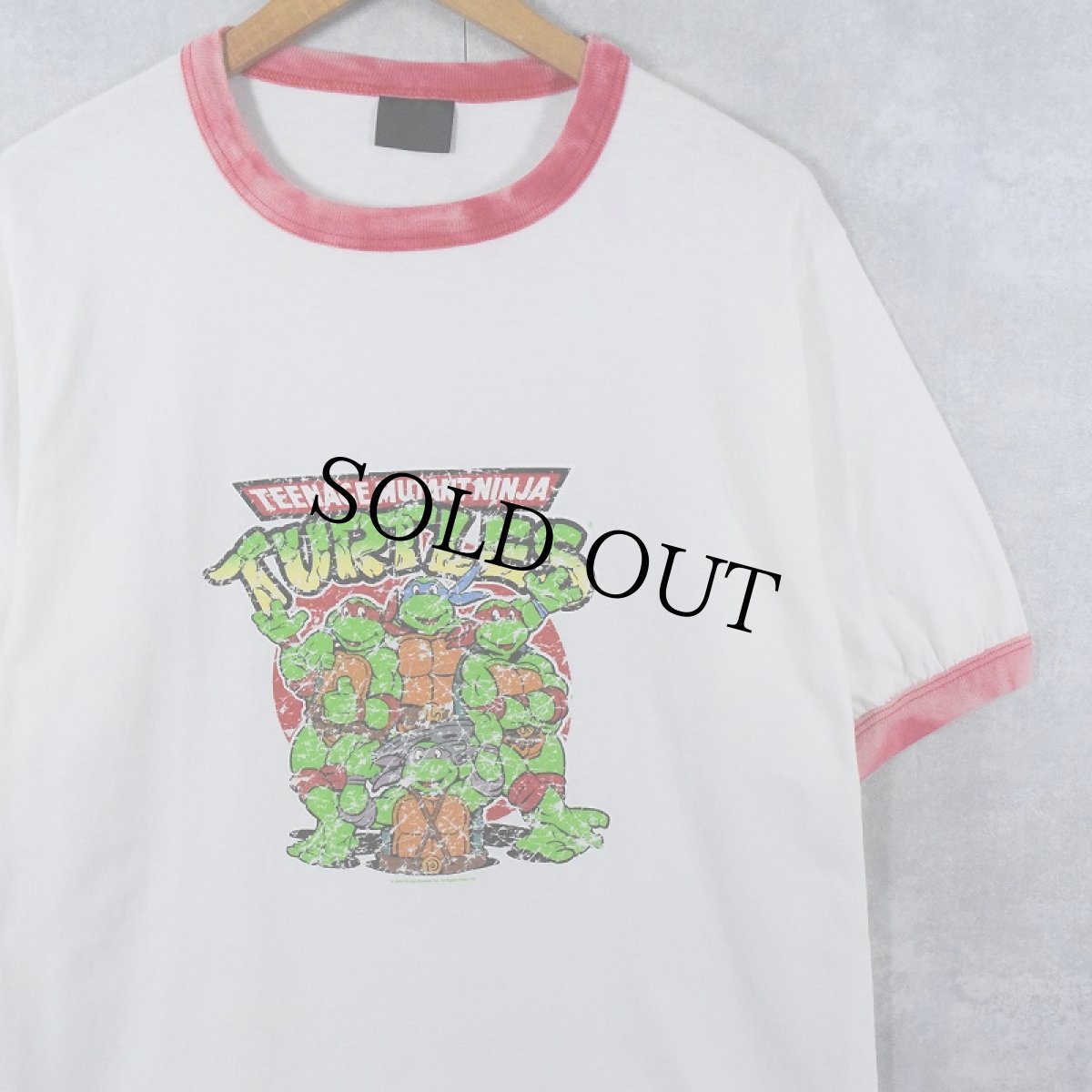 画像1: 2000's Teenage Mutant Ninja Turtles キャラクタープリントリンガーTシャツ (1)