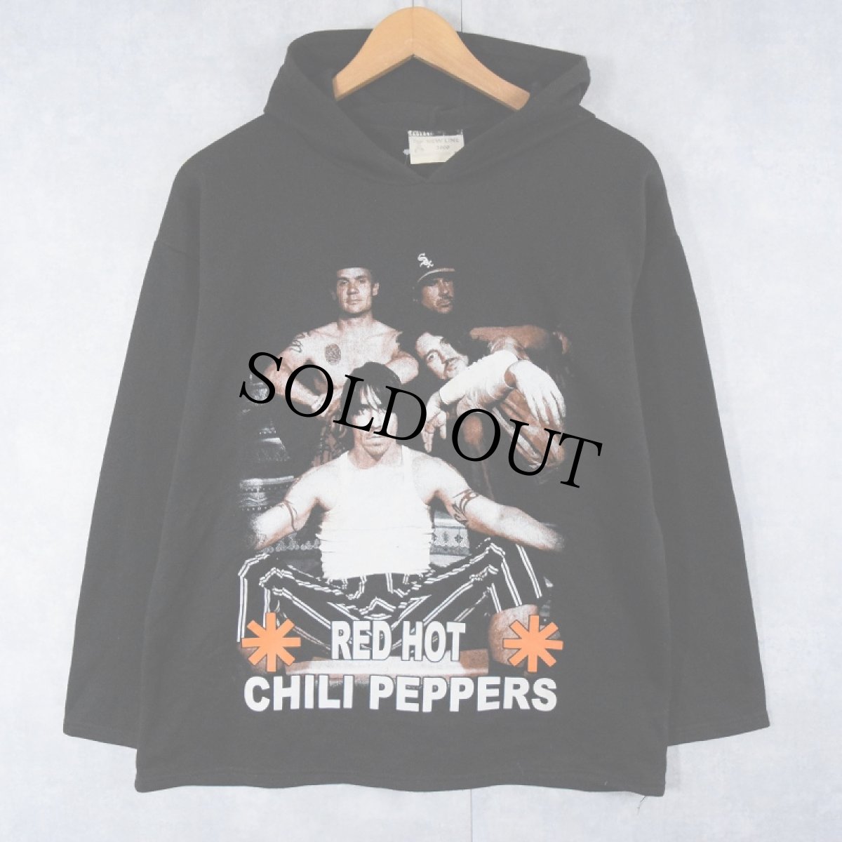 画像1: RED HOT CHILI PEPPERS ロックバンド フォトプリントスウェットフーディー BLACK S (1)
