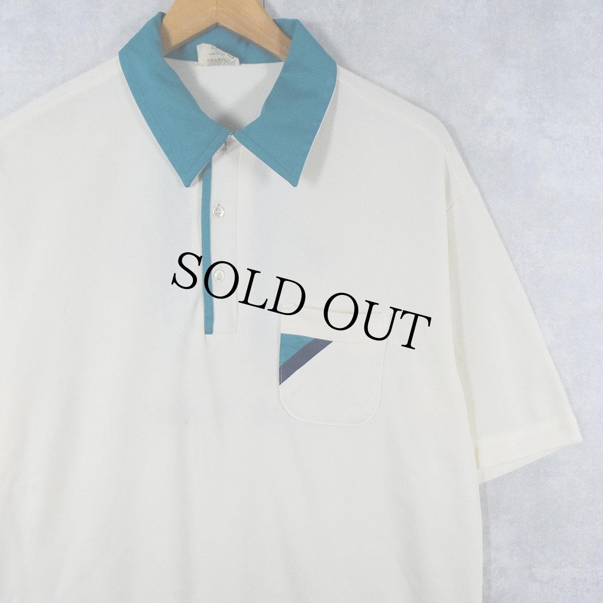 画像2: 70〜80's King Louie USA製 ポリエステル ボーリングポロシャツ L (2)