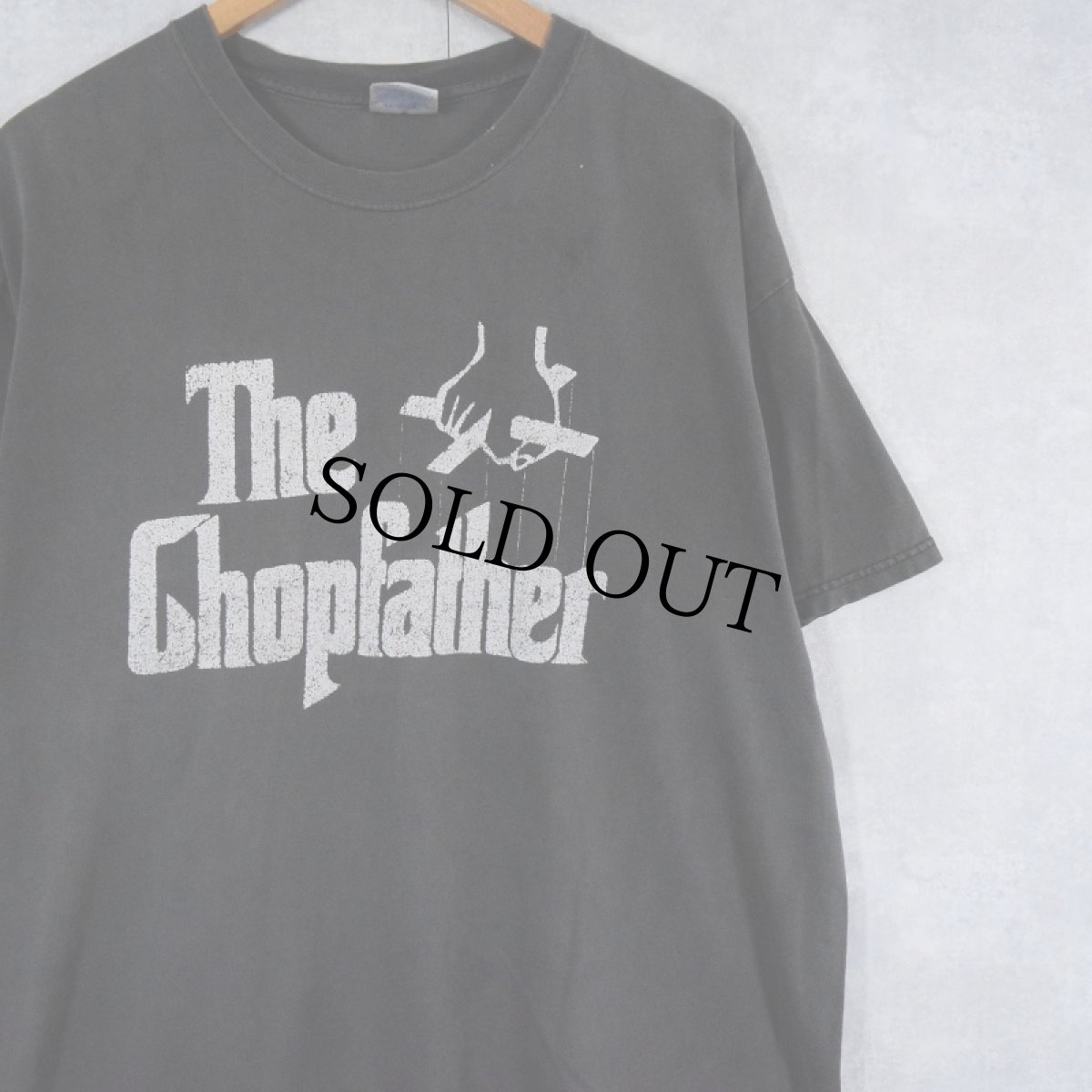 画像1: CHOPPERS INC "The ChopFather" バイクカスタムショップ 映画パロディプリントTシャツ BLACK XL (1)