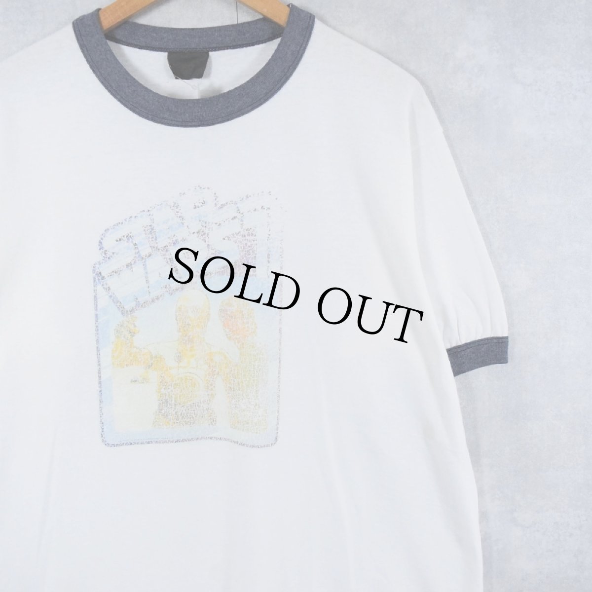 画像1: 90's STAR WAES USA製 映画プリントリンガーTシャツ XL (1)