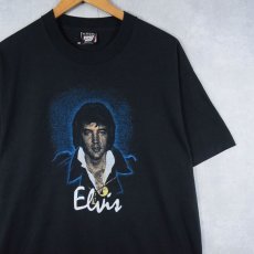 画像1: 90's Elvis Presley USA製 ミュージシャンプリントTシャツ BLACK (1)