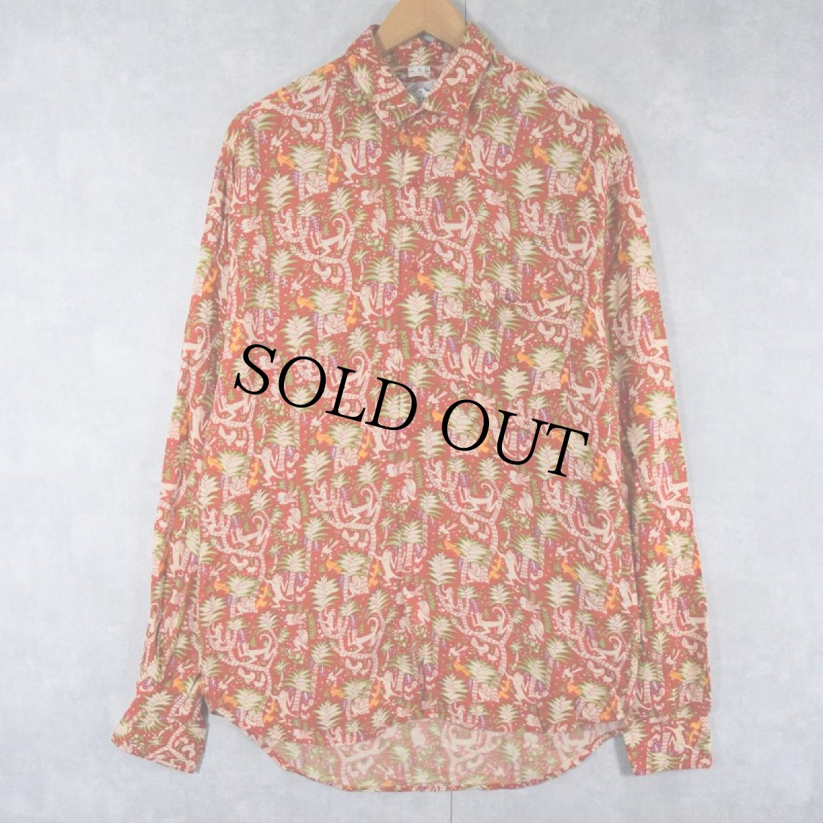 画像1: 【SALE】 GOOD OLD TIMES アニマル柄 レーヨンシャツ M (1)