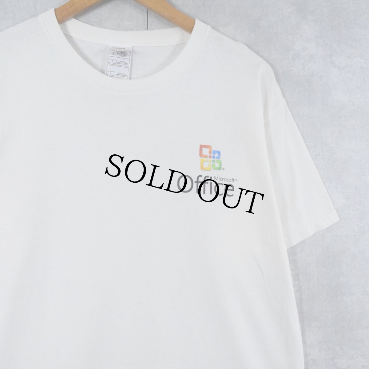 画像1: Microsoft office コンピューター企業 ロゴプリントTシャツ L (1)