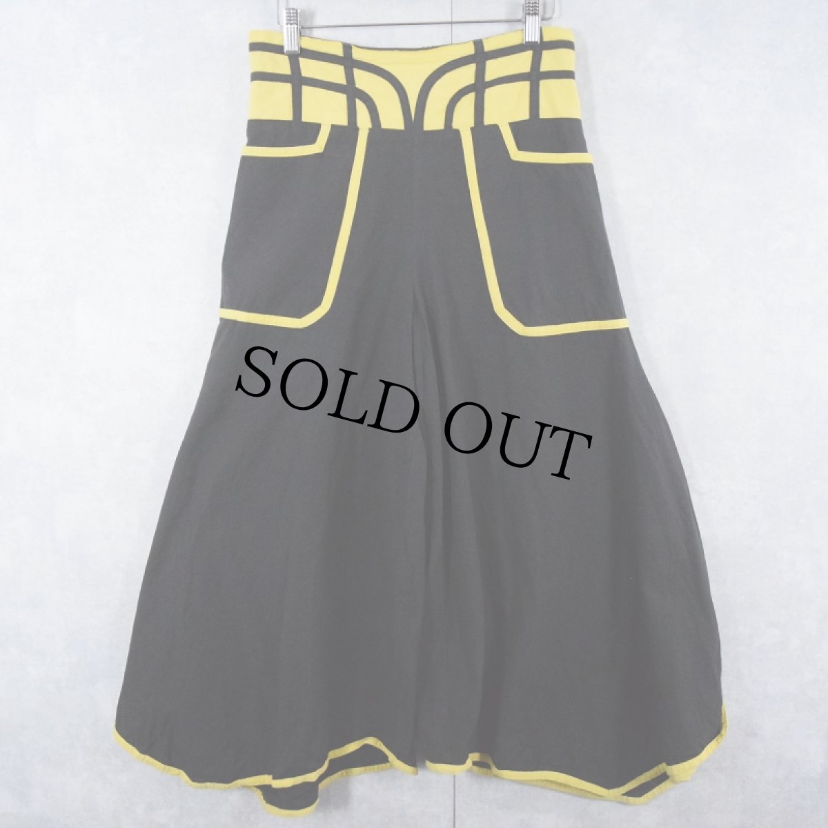 画像2: Couleurs du Monde NEPAL製 レイバーデザイン コットンワイドパンツ M (2)