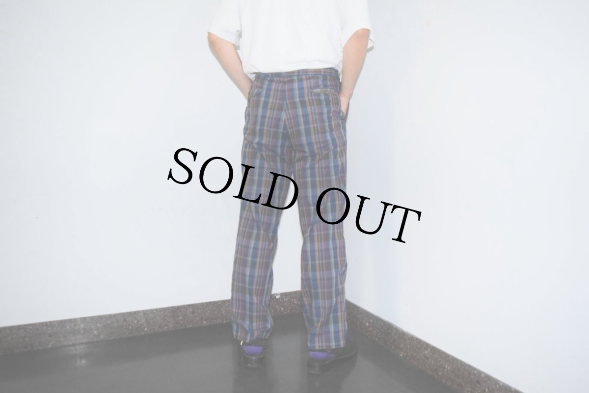 画像3: Daniel Cremieux FRANCE製 チェック柄 2タック ポリエステル×コットンスラックス W31 (3)