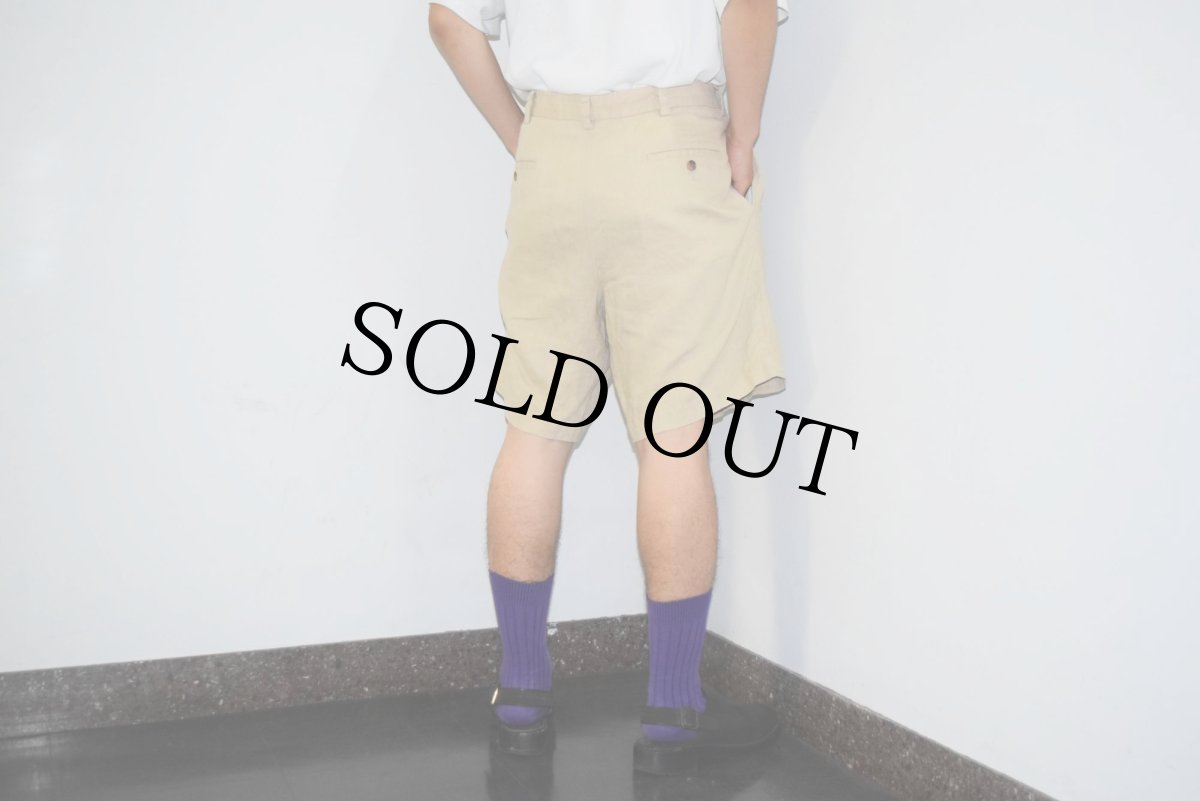 画像4: 346 Brooks Brothers 2タック リネンショーツ W35 (4)