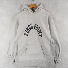 画像1: 90's Champion REVERSE WEAVE USA製 "KINGS POINT" 染み込みプリント スウェットフーディー XL (1)