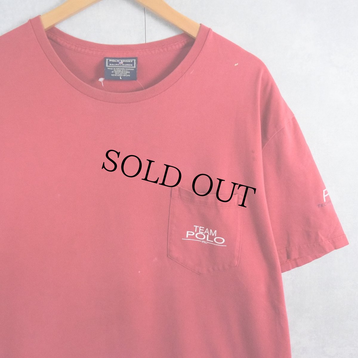 画像2: POLO SPORT Ralph Lauren "TEAM POLO" ポケットTシャツ L (2)