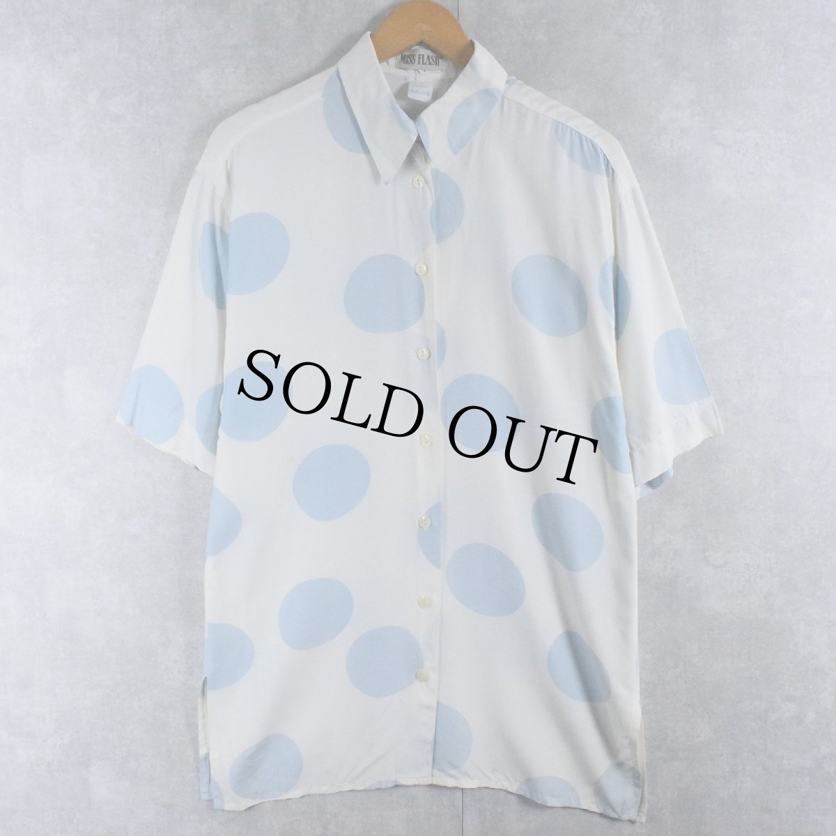 画像2: MISS FLASH ドット柄 レーヨンシャツ SIZE38 (2)