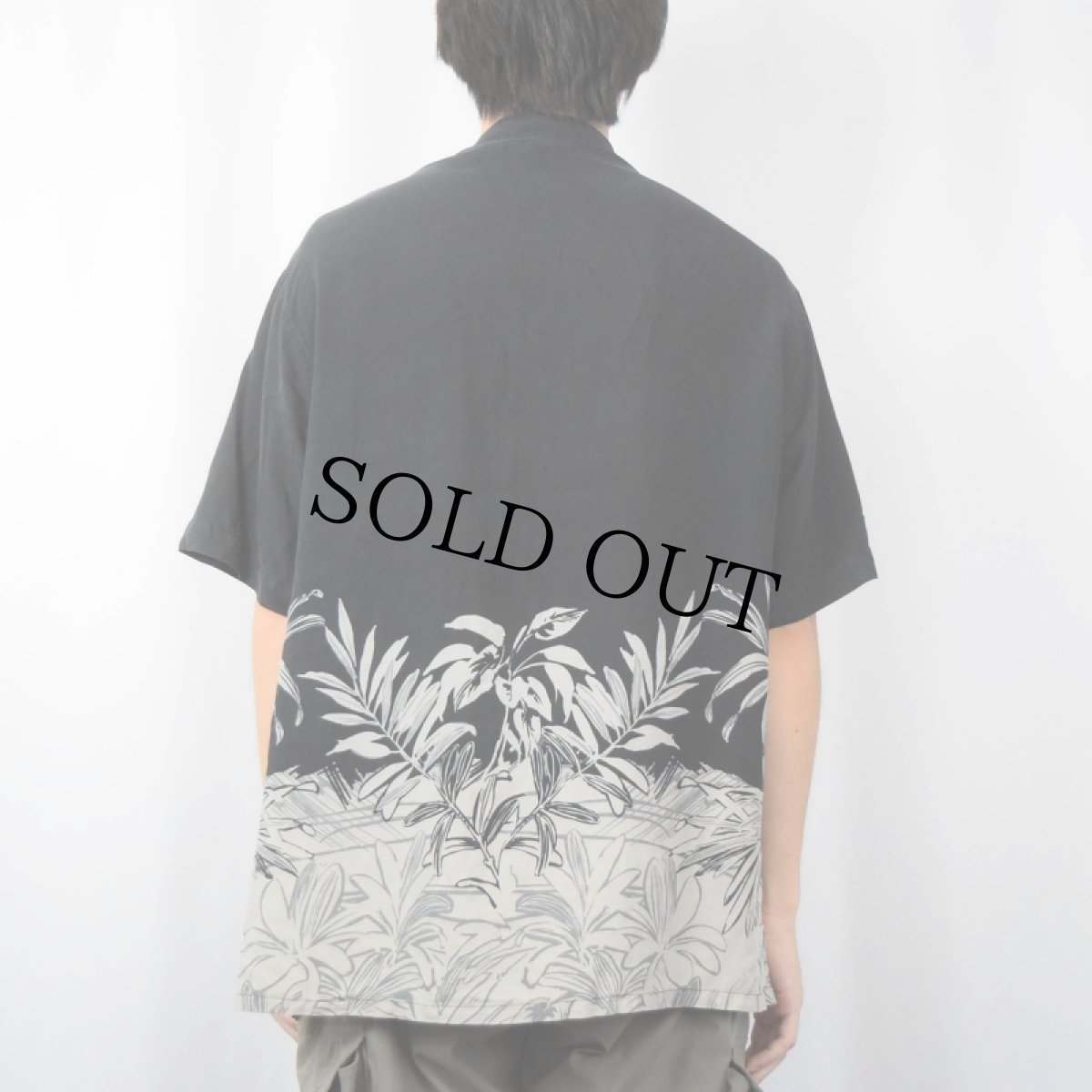 画像3: J.Ferrar ホリゾンタルパターン シルクアロハシャツ L (3)