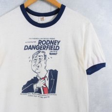 画像1: 【SALE】 80's RODNEY DANGERFIELD USA製 コメディアンプリントリンガーTシャツ M (1)