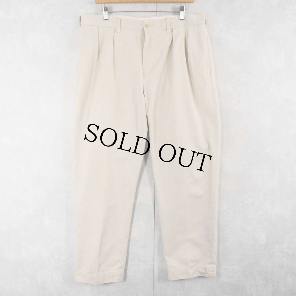 画像1: POLO Ralph Lauren 2タック コットンチノトラウザーズ W37 (1)