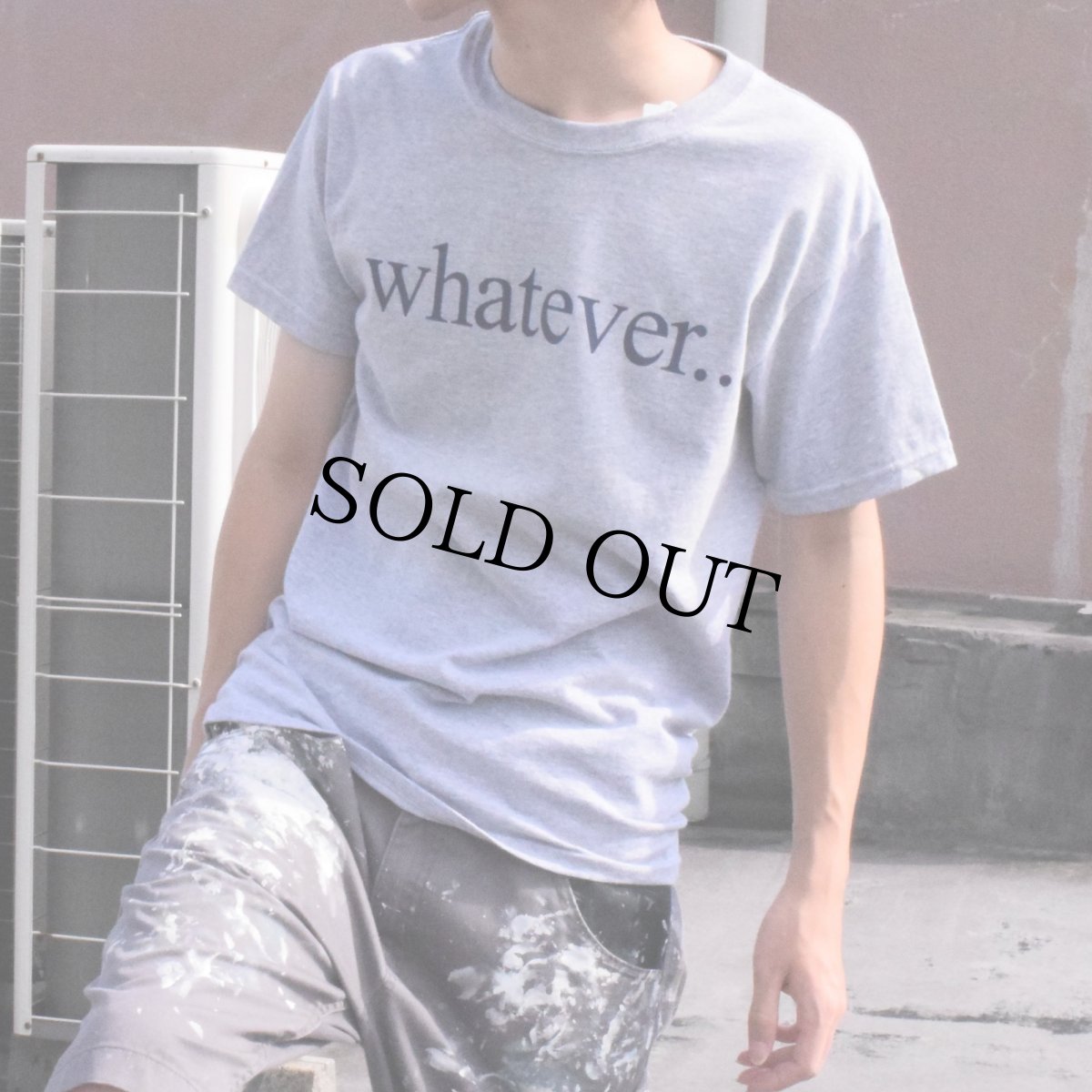 画像1: "Whatever..." メッセージプリントTシャツ S (1)