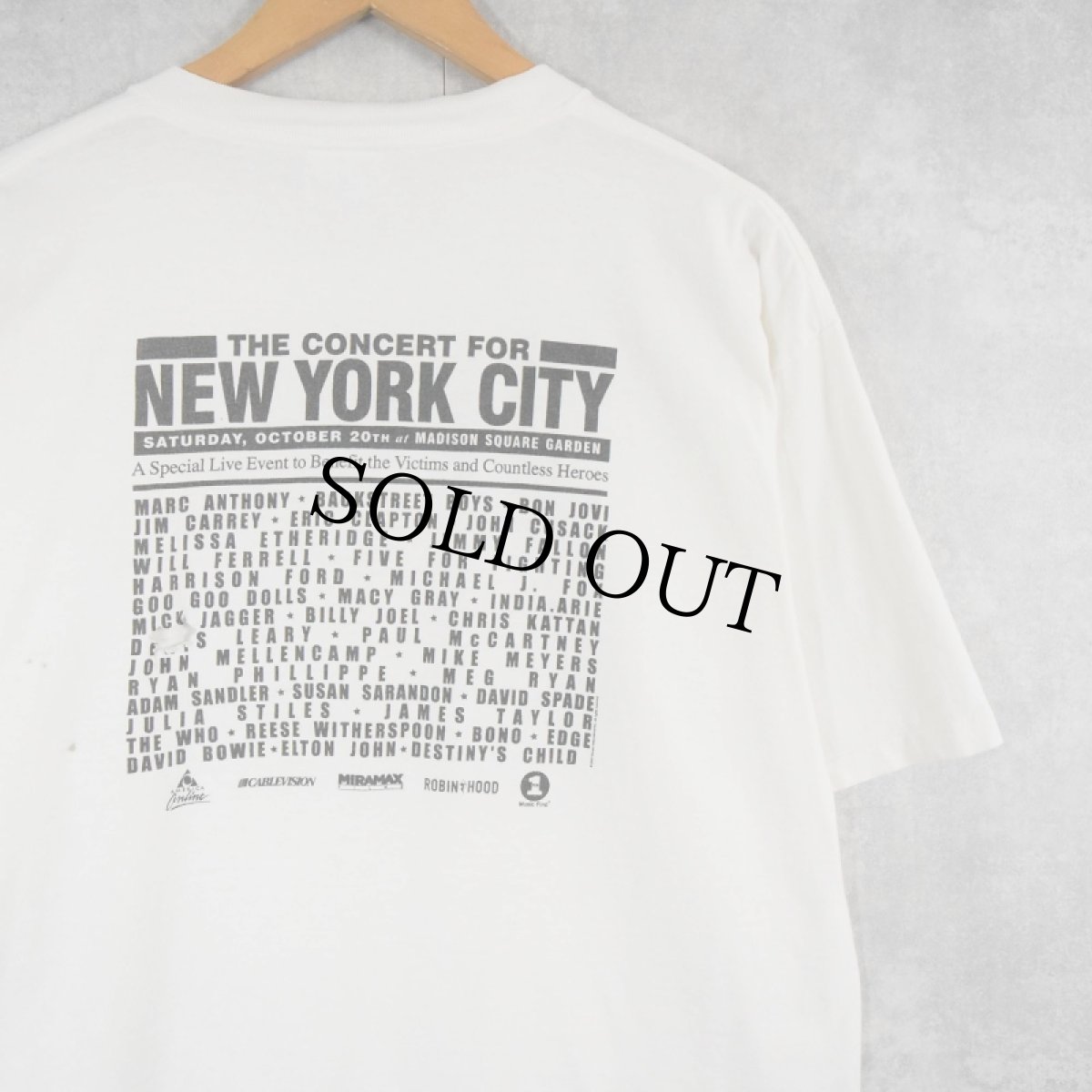 画像1: 2001 The Concert for New York City チャリティーイベントプリントTシャツ XL (1)