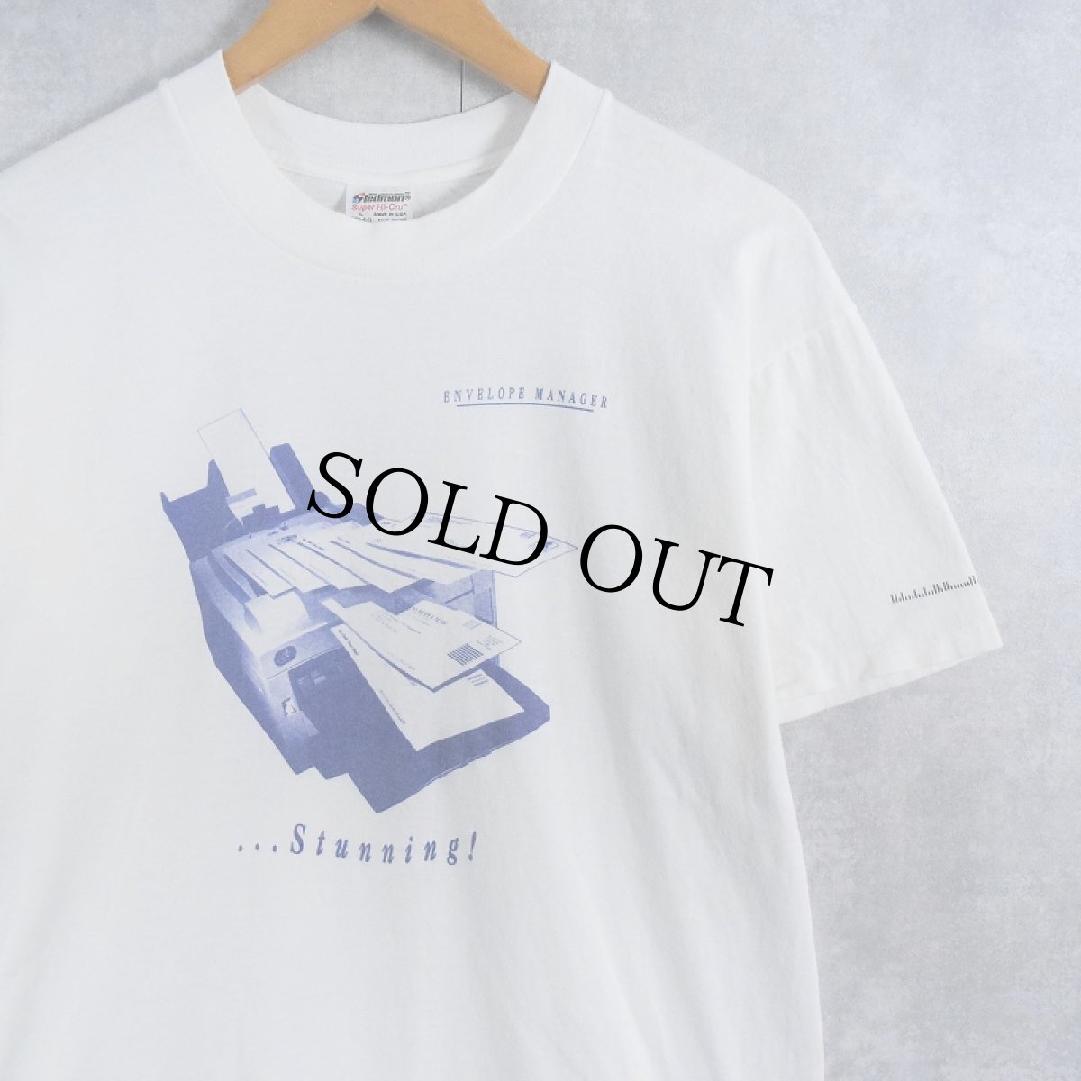 画像1: 90's USA製 "...Stunning!" イラストプリントTシャツ L (1)
