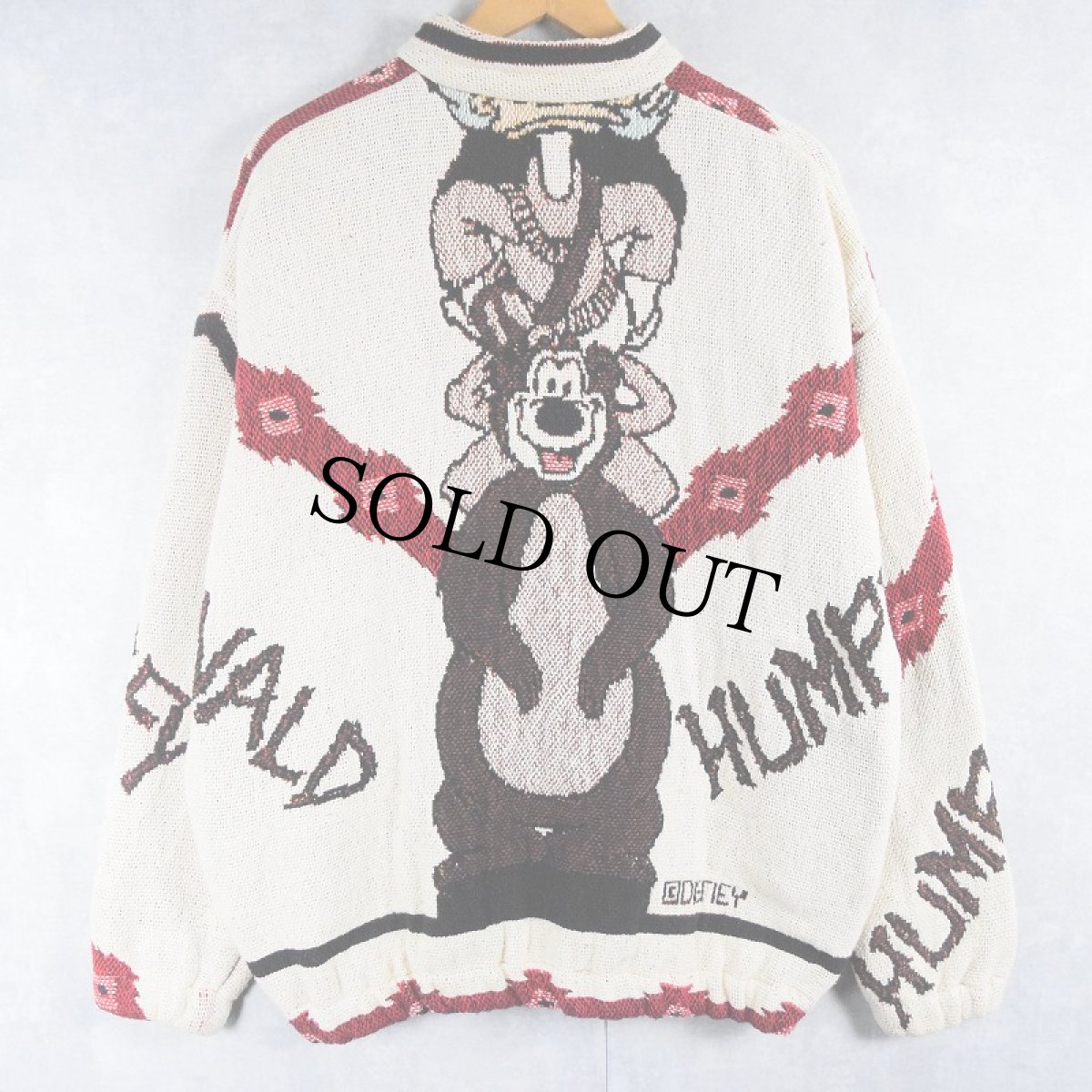 画像2: Disney MICKEY MOUSE×GOOFY キャラクター柄 ゴブラン織り コットンジャケット XL (2)